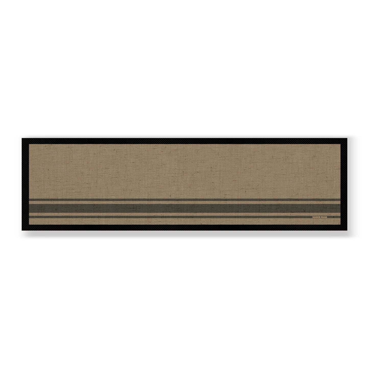 **PRE ORDER** Large Bar Mat – Coffee Stripe Linen