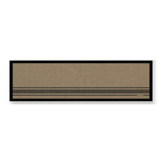 Large Bar Mat – Coffee Stripe Linen