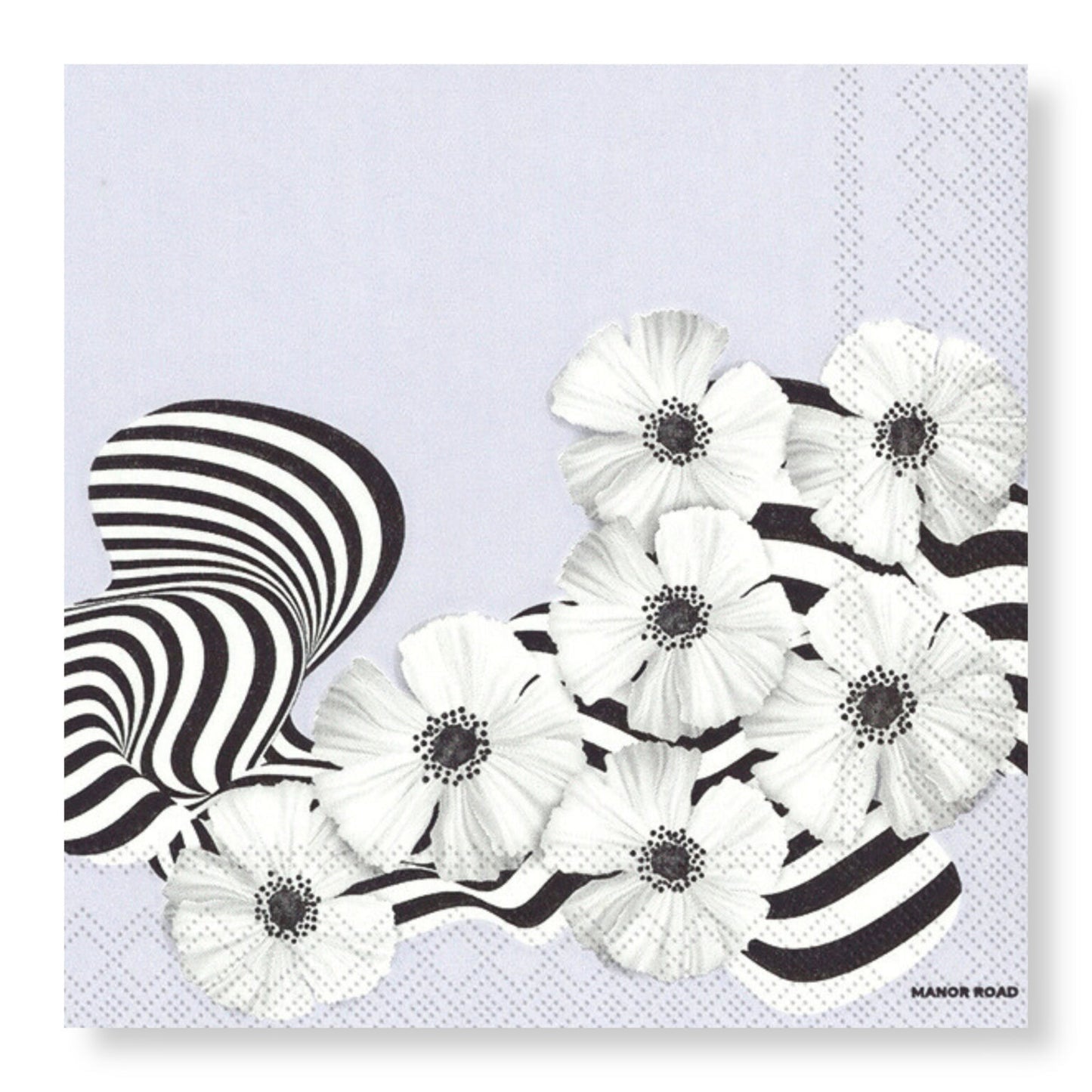 Lilac & Stripe Poppies Napkins - Cocktail