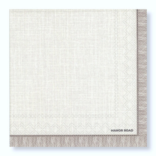 Fringed (Beige) Napkins - Cocktail