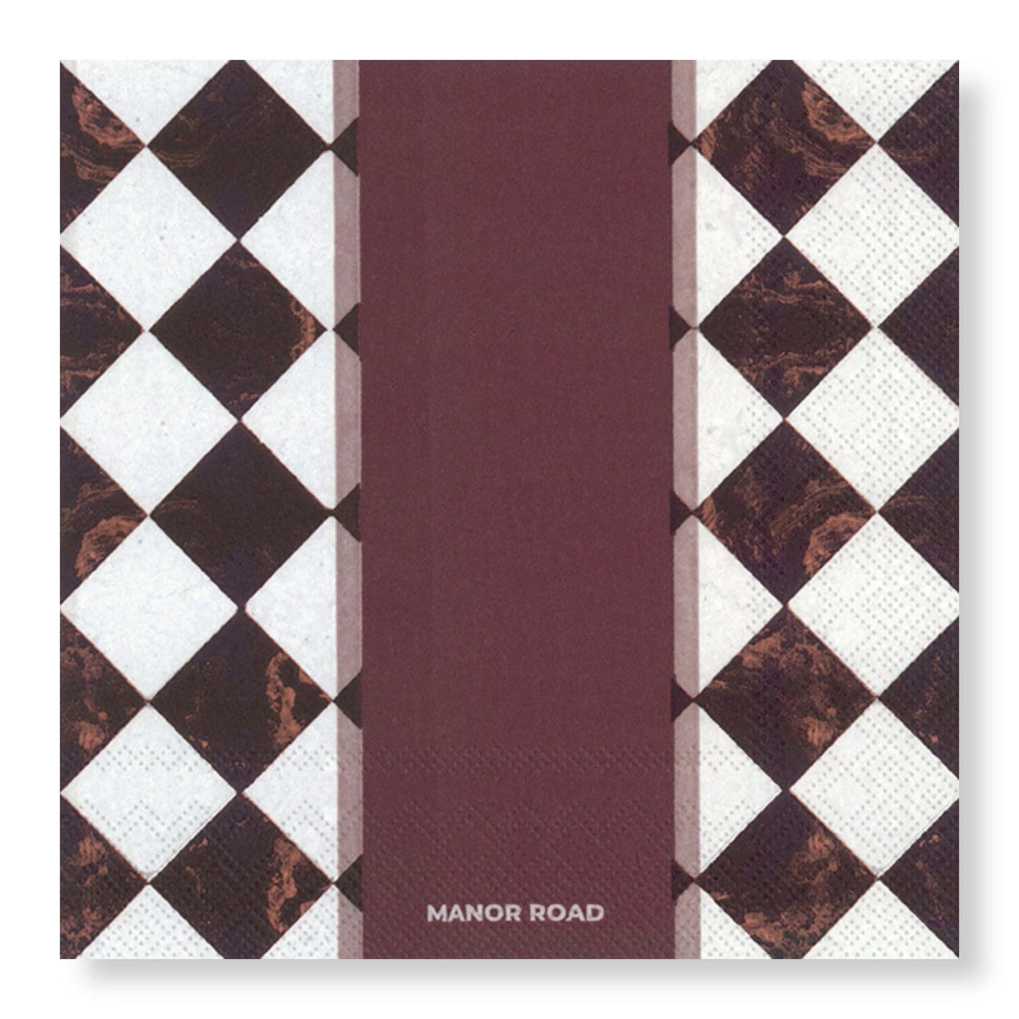 Marbled Bordeaux Napkins - Cocktail