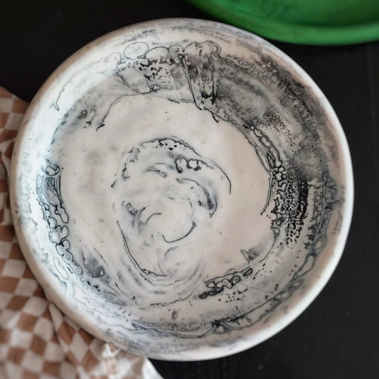 Resin Rimmed Platter XL - Perla (White Swirl)  **PRE ORDER**