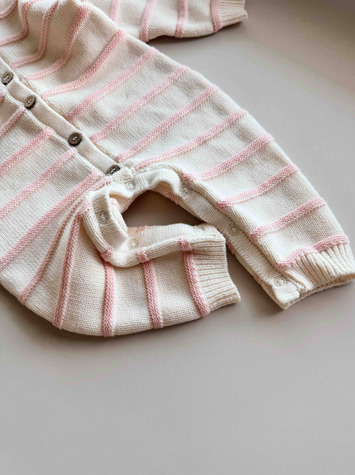 Raised Stripe Full Romper - Sweetpea (NB)