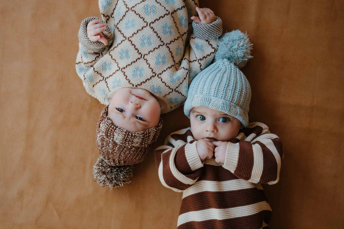 Chunky Cotton Beanie - Chocolate (0-3M)