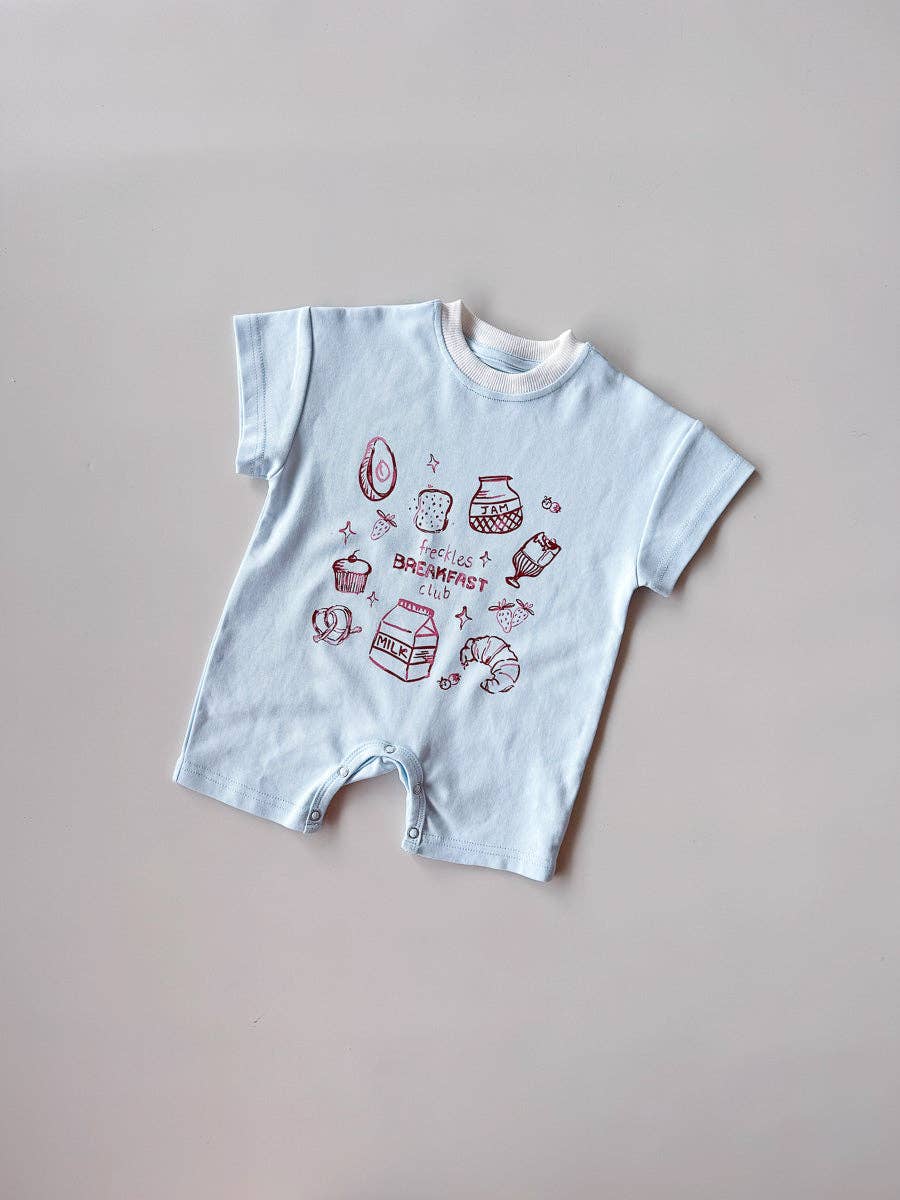 Breakfast Club Romper - Sky (0-3M)