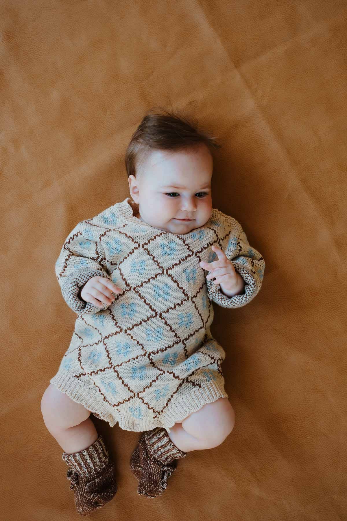 Chunky Cotton Bootie - Chocolate (3-6M)
