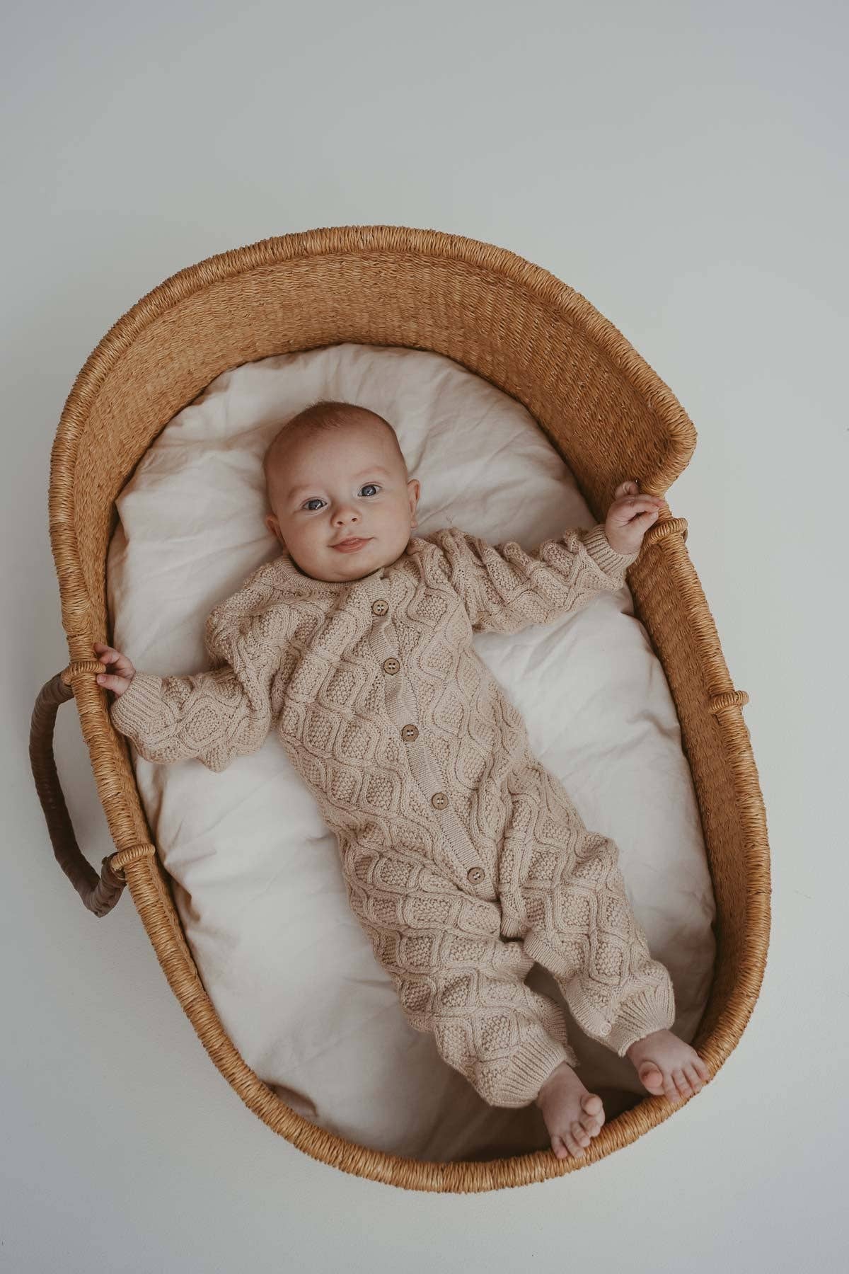 Textured Knit Romper - Ecru Diamond (1Y)