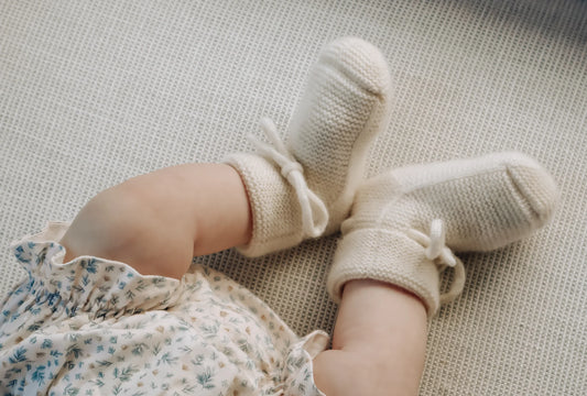 Cashmere Booties Milk - 3-6M