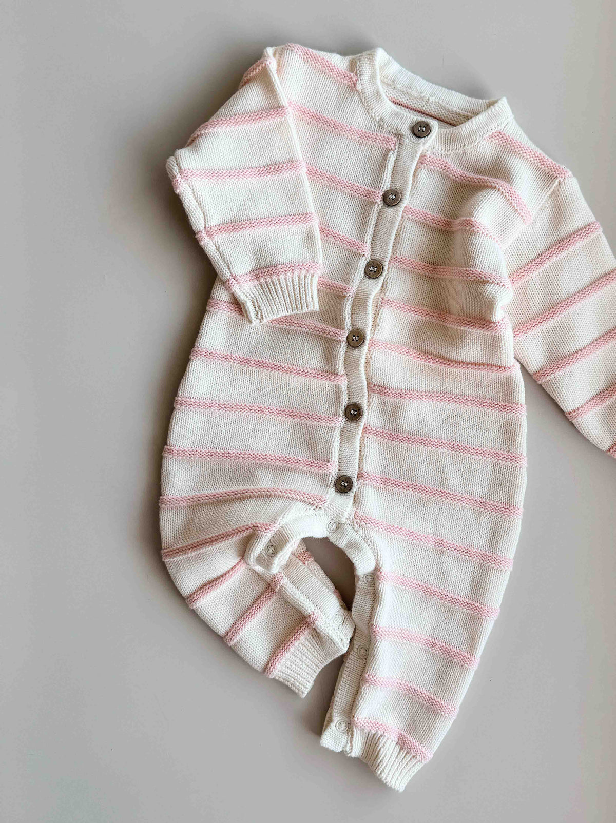 Raised Stripe Full Romper - Sweetpea (NB)