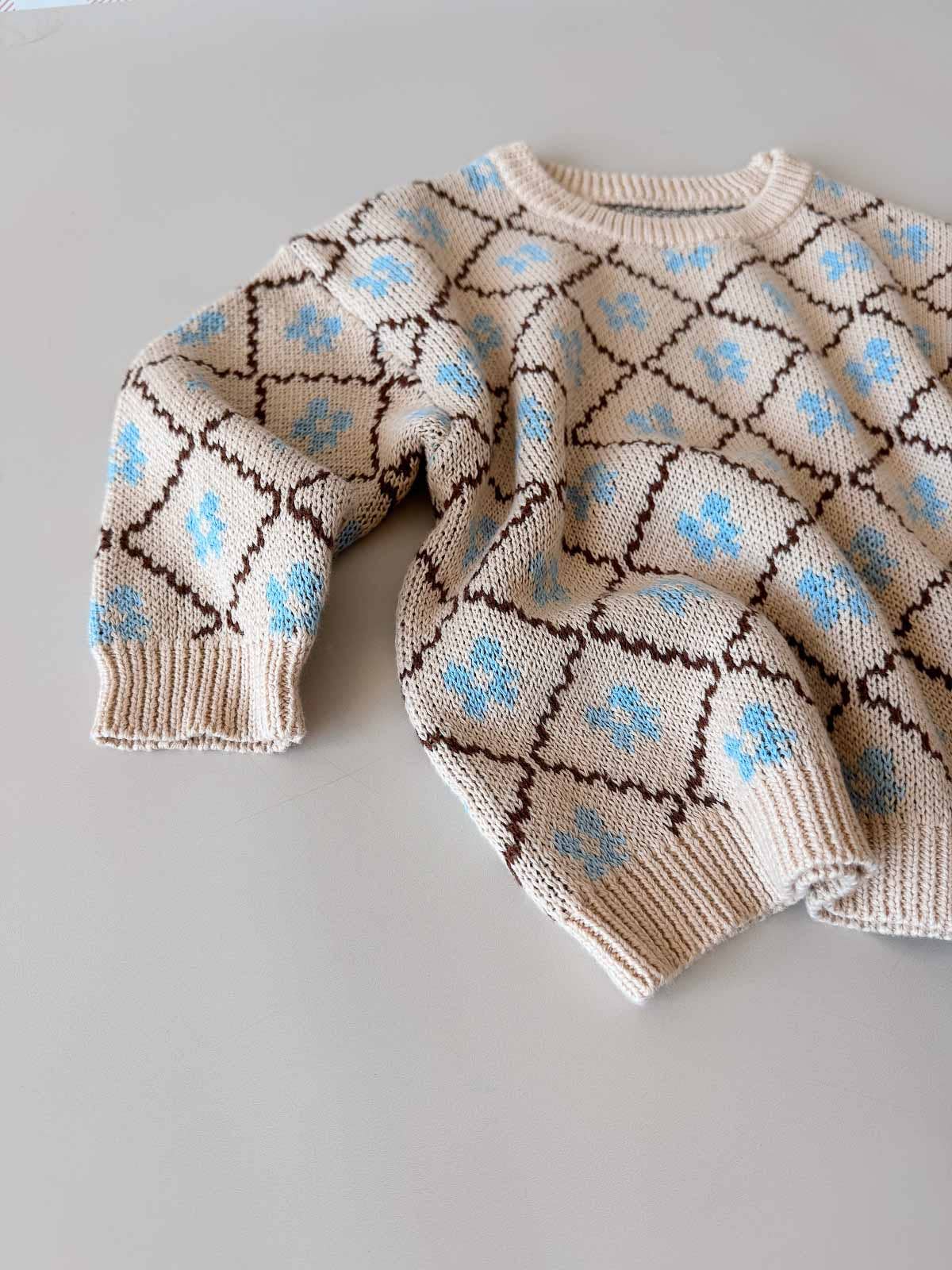 Cotton Knit Jumper - Bluebell (3-6M)