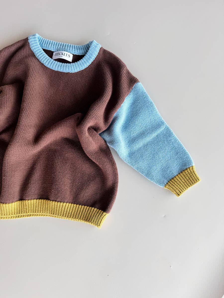 Cotton Knit Jumper - Brown/Blue/Green (2Y)