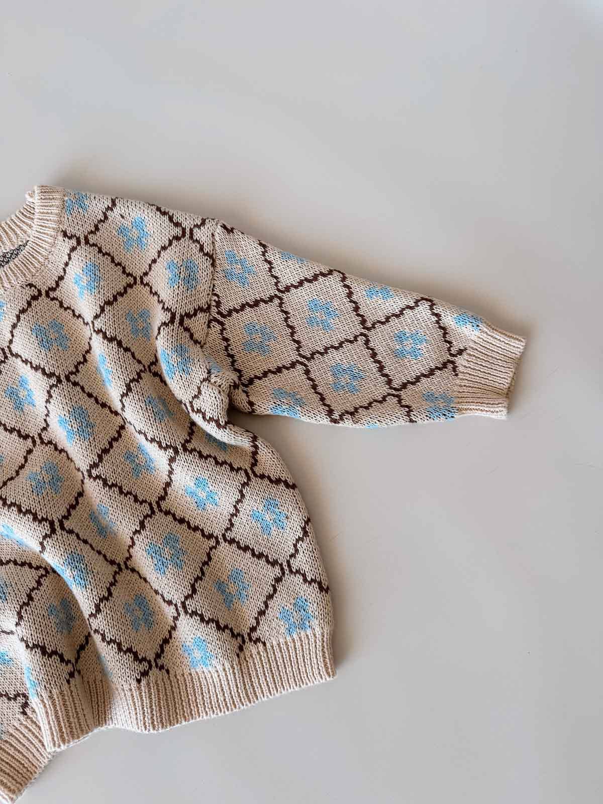 Cotton Knit Jumper - Bluebell (3-6M)