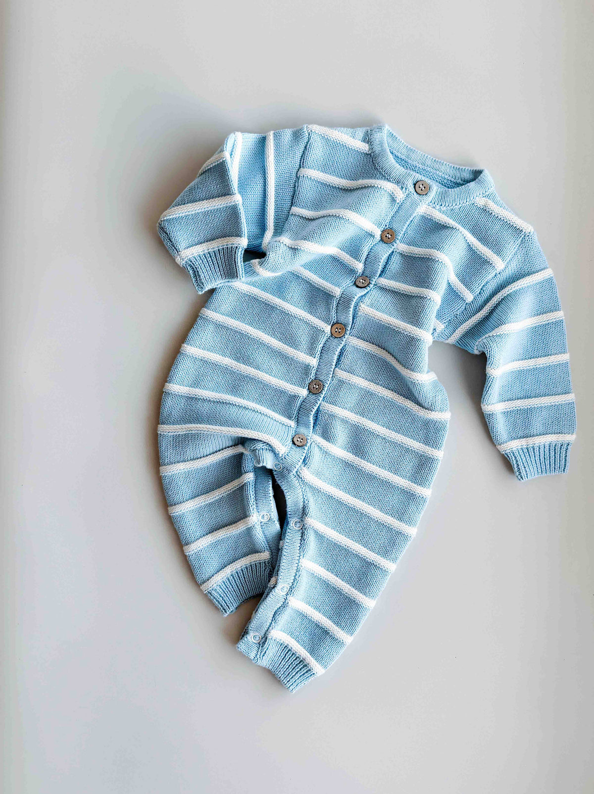 Raised Stripe Full Romper - Arctic (1Y)