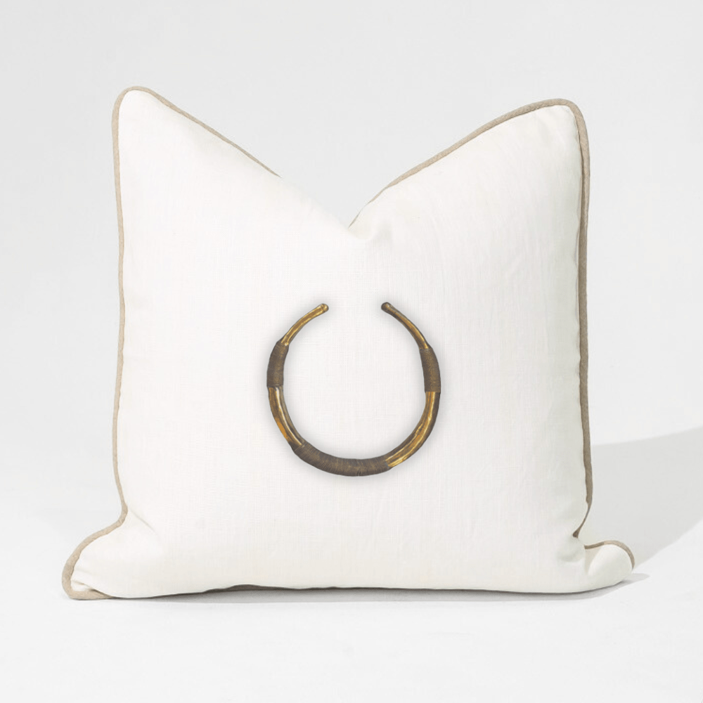 Amulet Delhi White & Natural Lounge Cushion 55 x 55cm