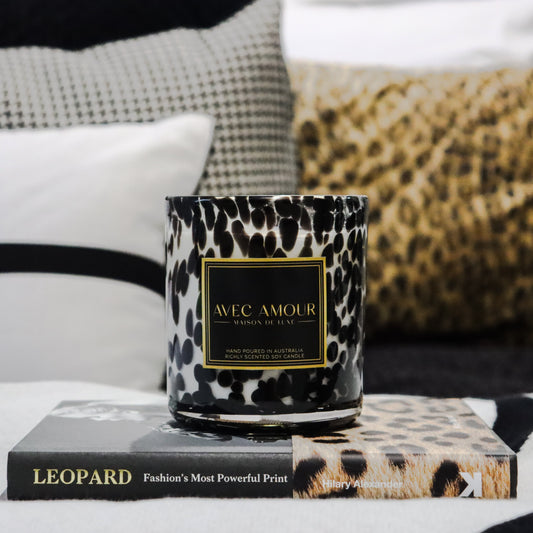 Cheetah Glass Candle - Noele LIMITED EDITION