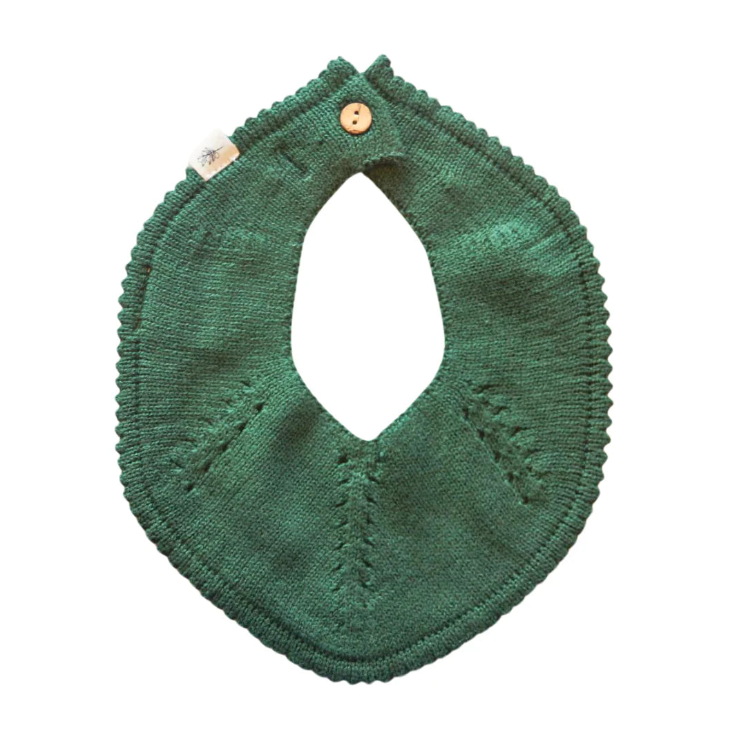 Lumi Knitted Bib - Forest Green