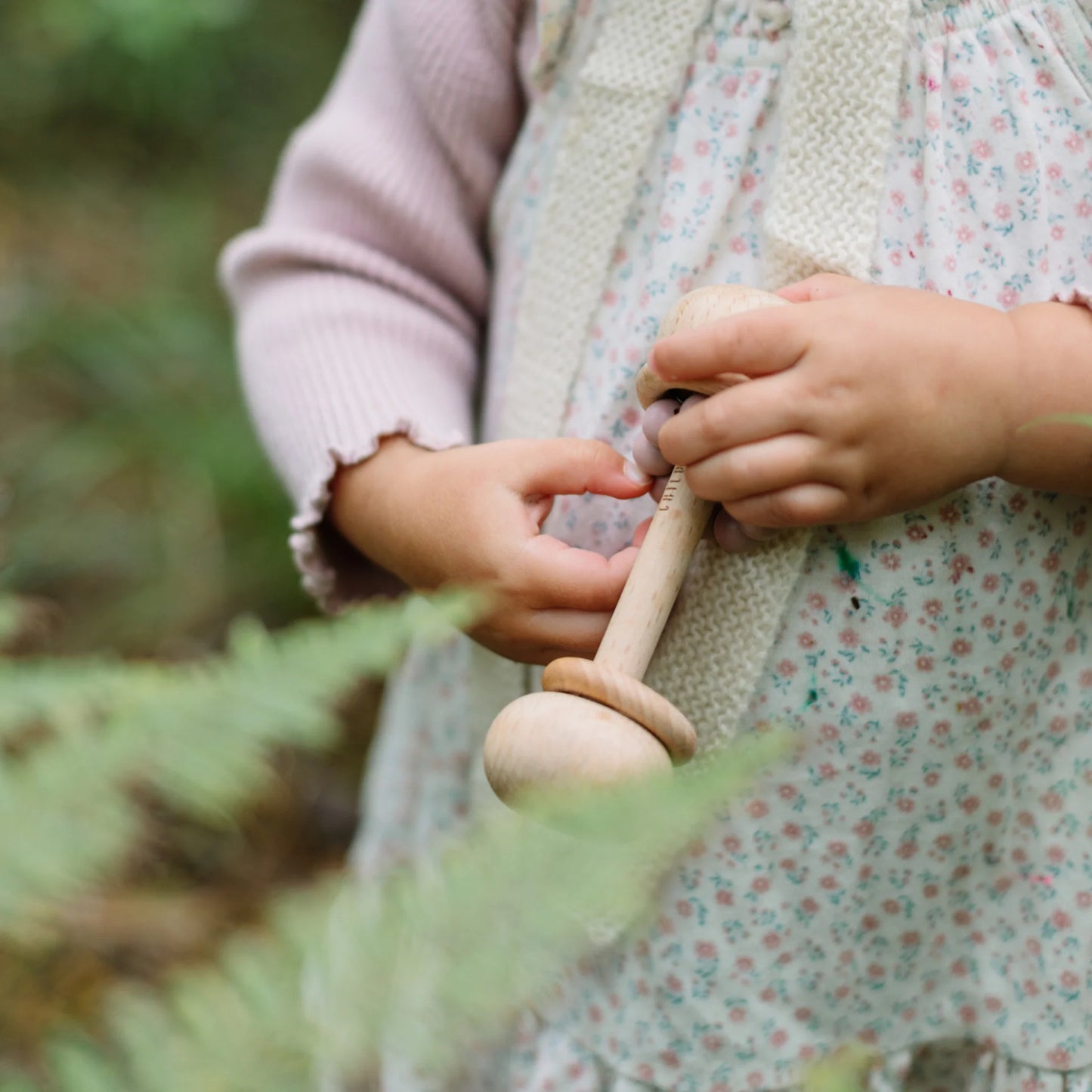 Beech & Silicone Rattle - Blush