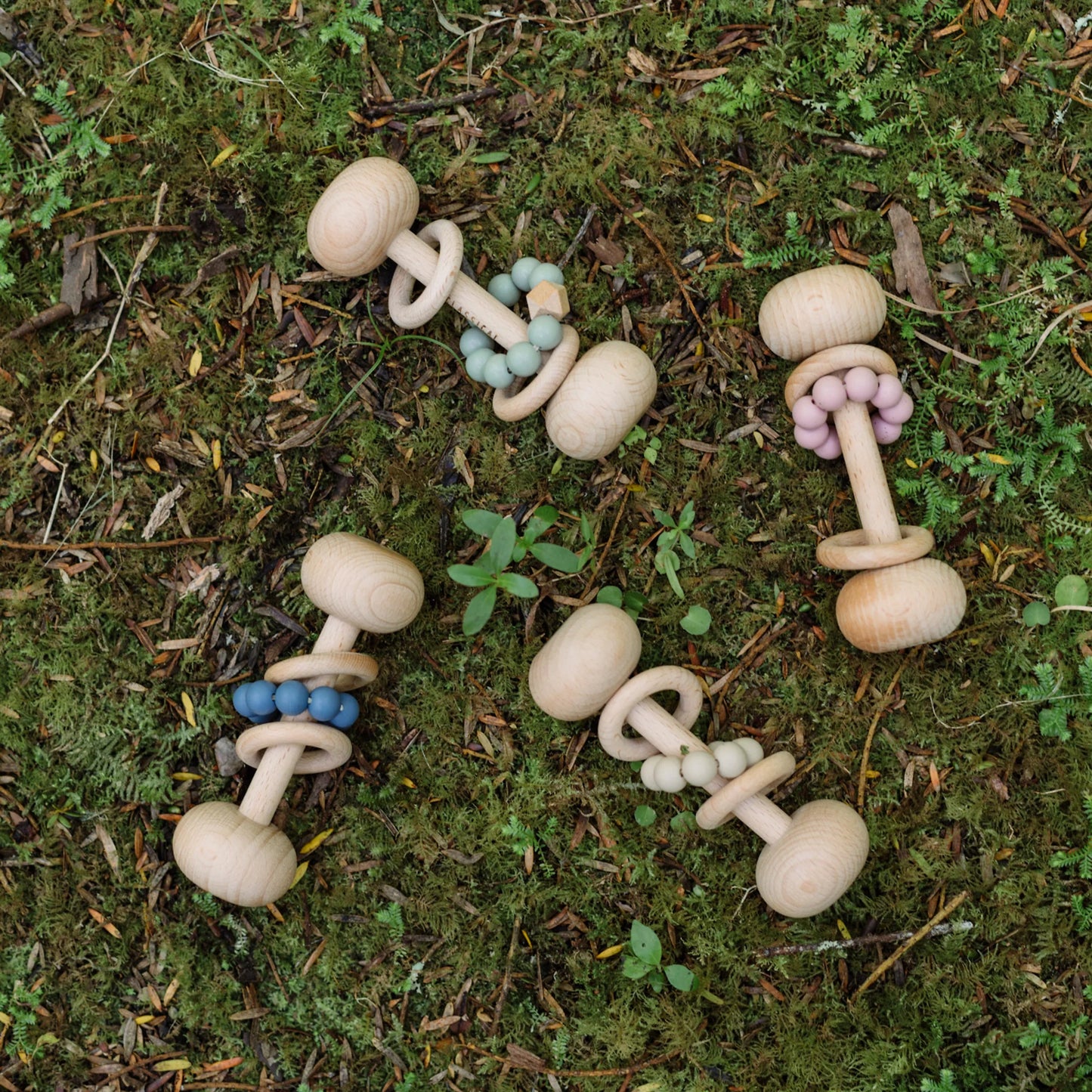 Beech & Silicone Rattle - Blush