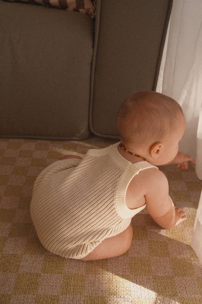 Chunky Button Romper - Oat (0-3M)