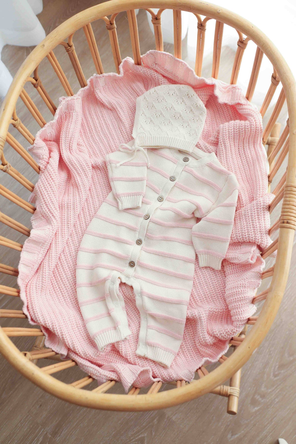 Raised Stripe Full Romper - Sweetpea (NB)