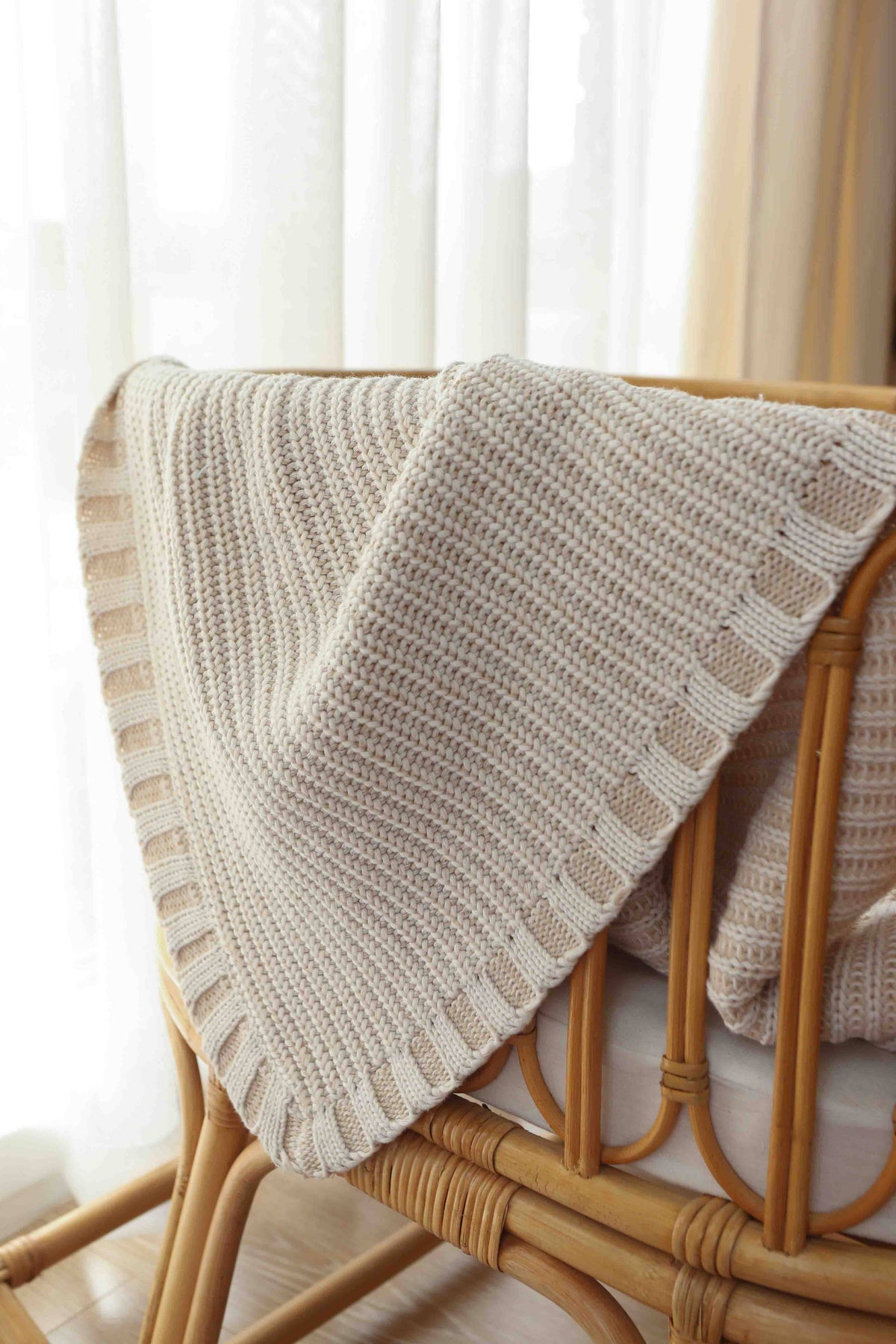 Chunky Knit Blanket - Oat