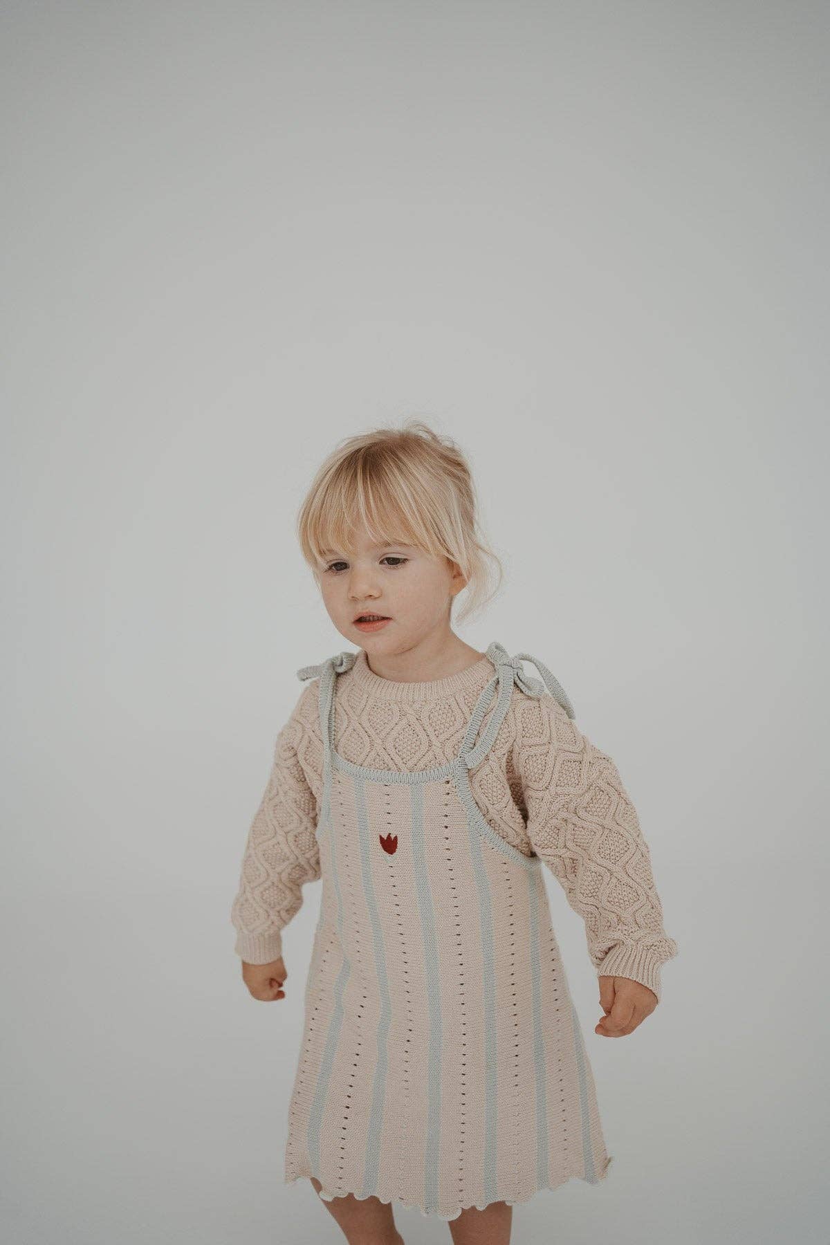 Textured Knit Jumper - Ecru Diamond (6/7Y)