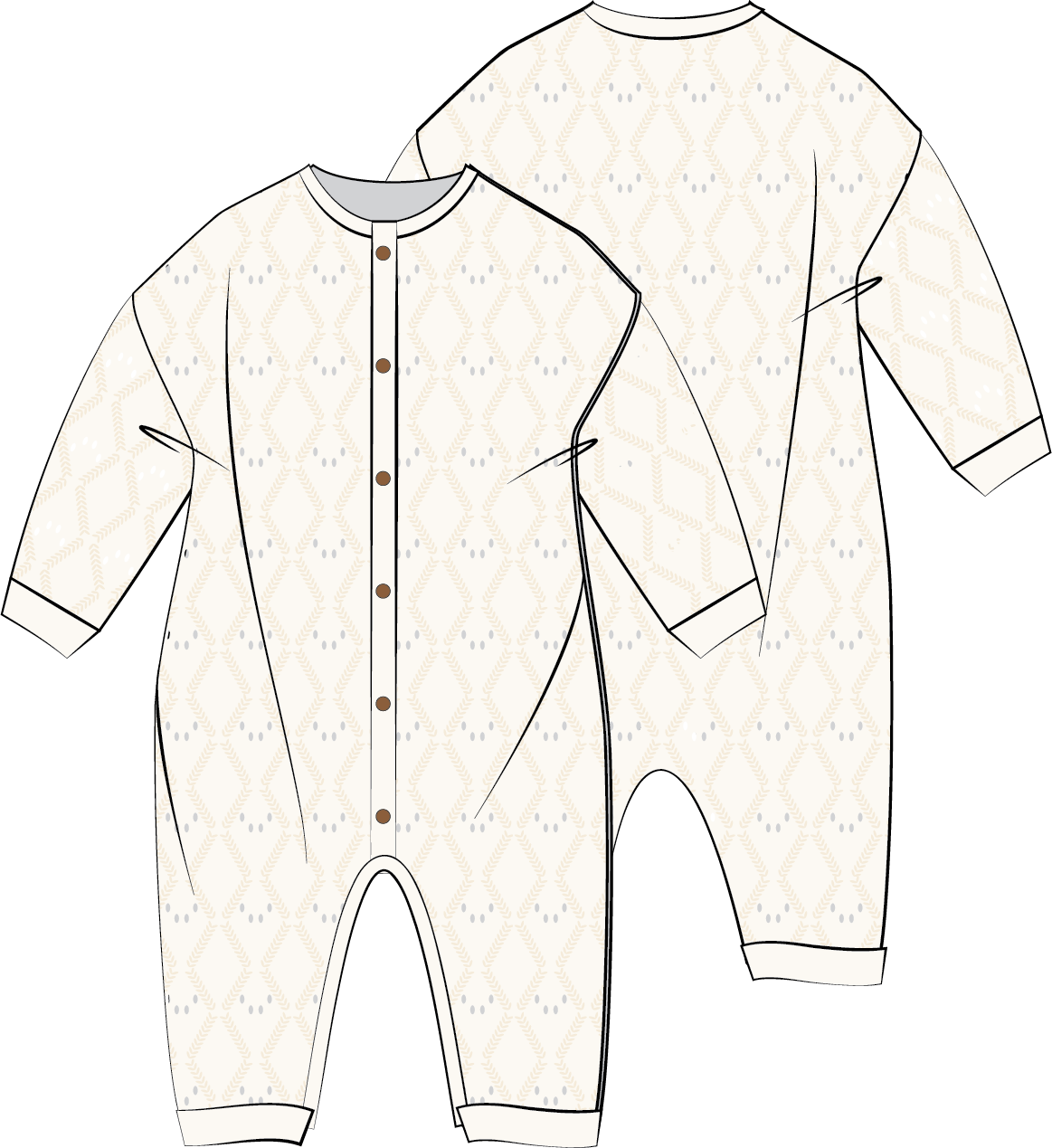 Mila Pointelle Full Romper - Snow (3-6M)