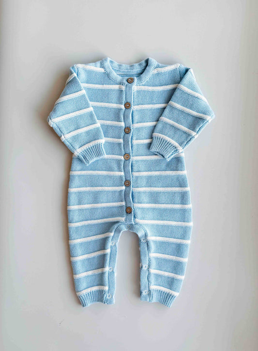 Raised Stripe Full Romper - Arctic (1Y)