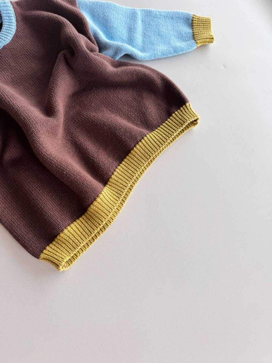 Cotton Knit Jumper - Brown/Blue/Green (2Y)