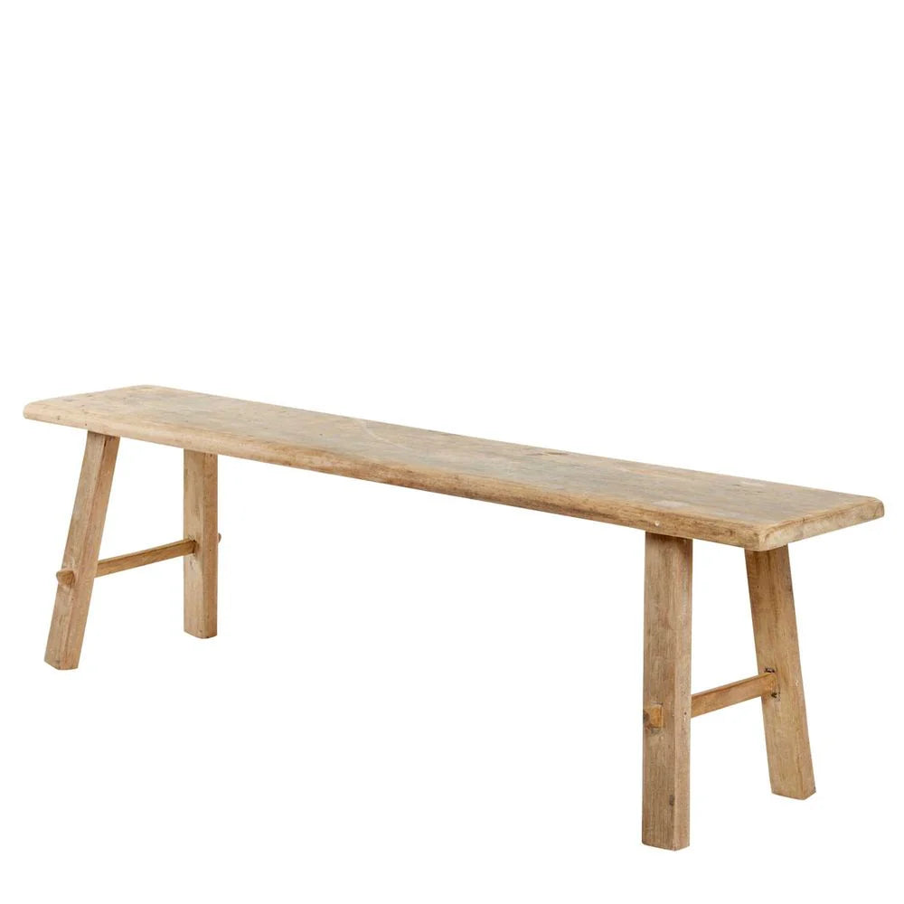 Long Recycled Timber Vintage Teak Bench