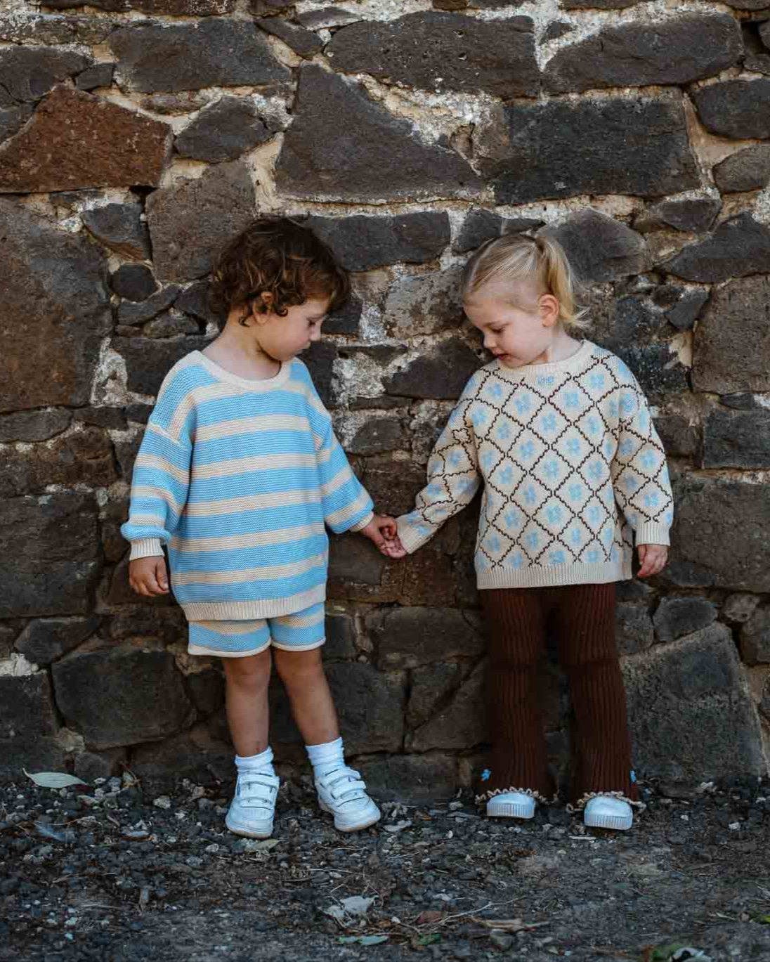 Cotton Knit Jumper - Bluebell (3-6M)