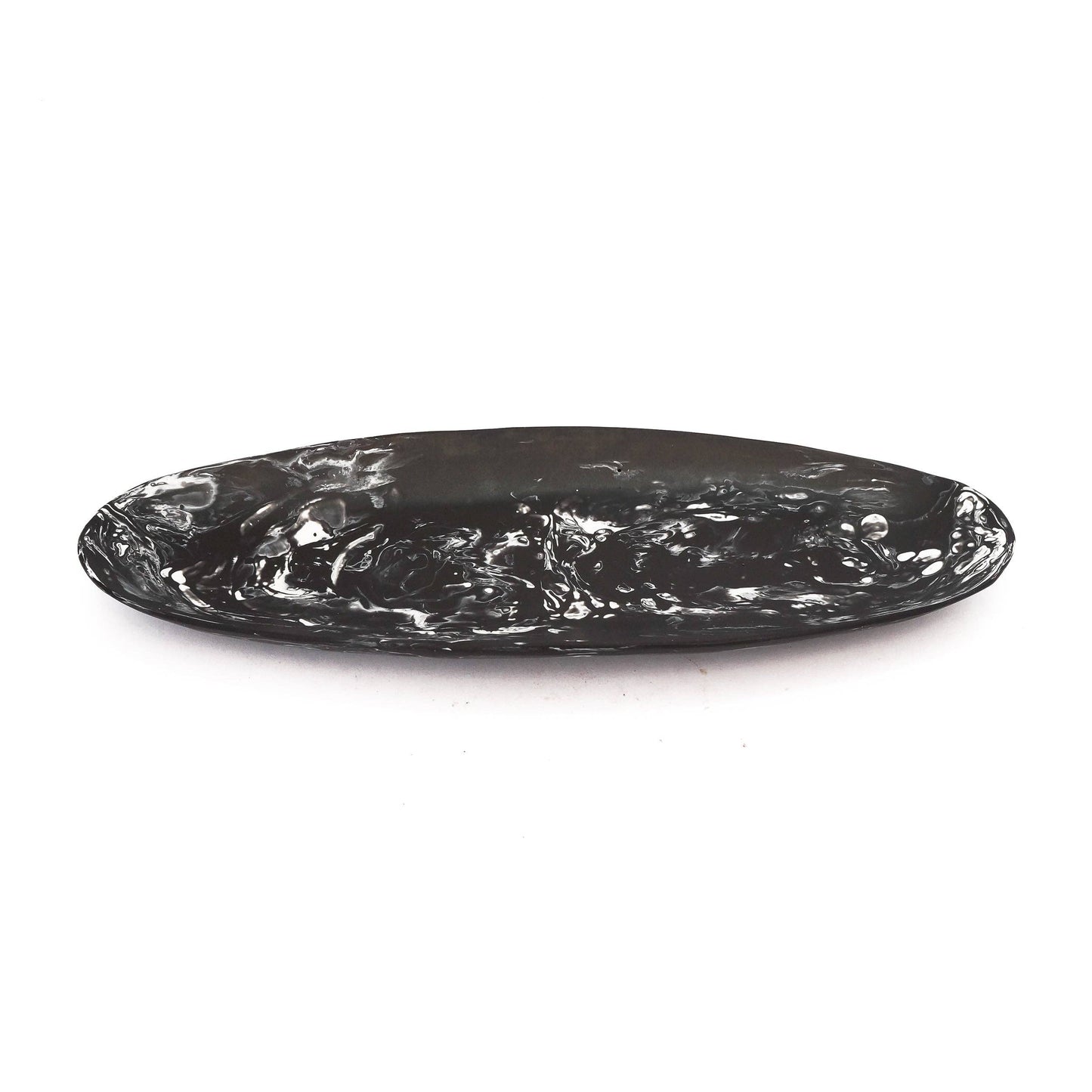 Resin Platter - Black Marble