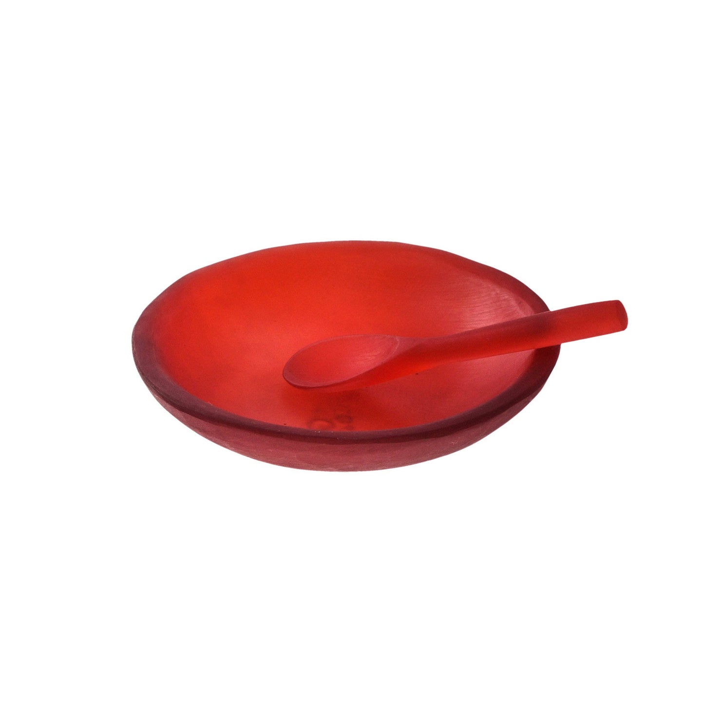 Resin Relish Bowl + Spoon - Transparent Red
