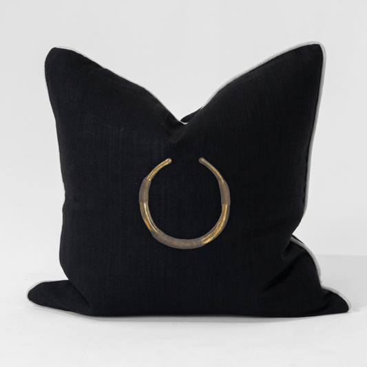 Amulet Delhi Black & Natural Lounge Cushion 55 x 55cm