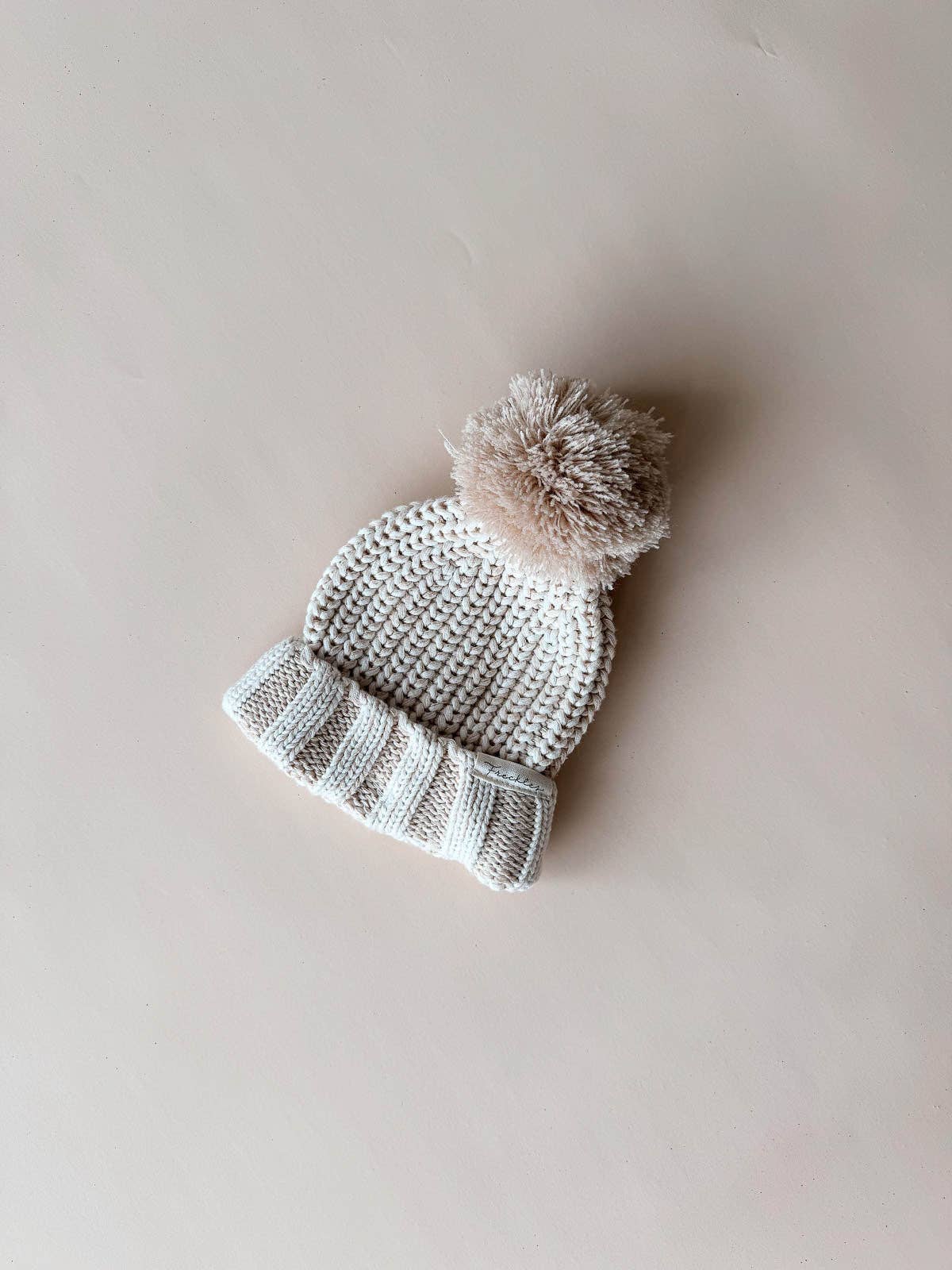 Chunky Cotton Beanie - Oat (0-3M)