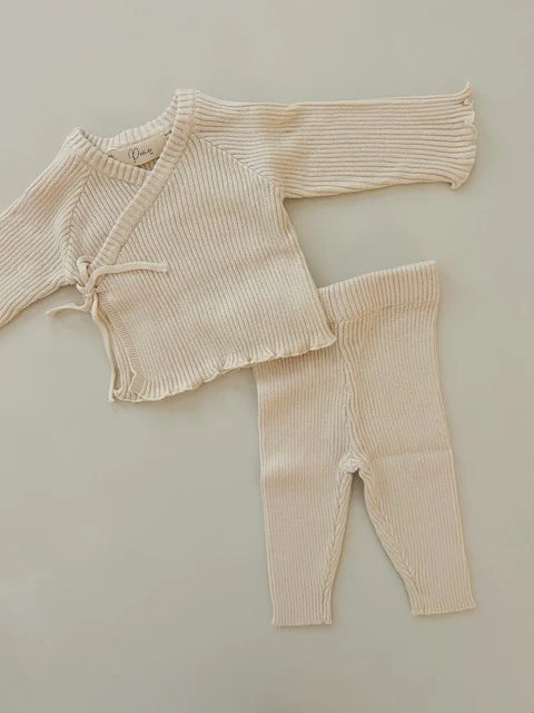 Ribbed Kimono Set - Oat (6-12M) - NWP Registry