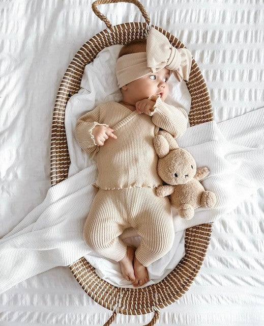 Ribbed Kimono Set - Oat (6-12M) - NWP Registry