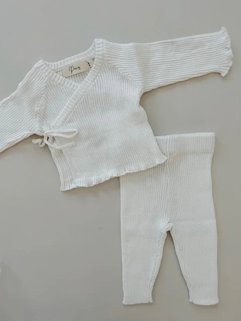 Ribbed Kimono Set - Milk (NB)