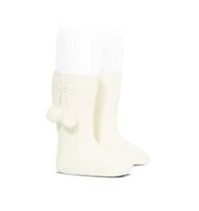 Pom Pom Socks - Cream (3-6M) - NWP Registry