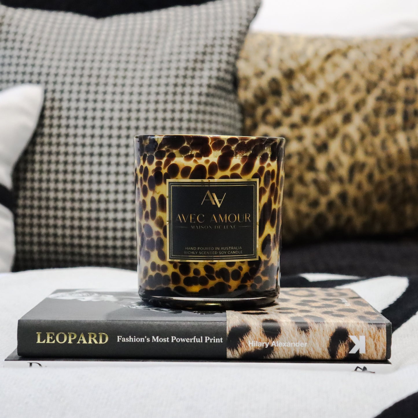 Leopard Glass Candle - Tigerlily & Patchouli