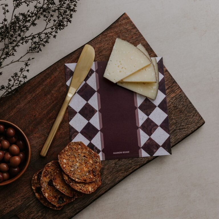 Marbled Bordeaux Cheese Board Presentation Cards
